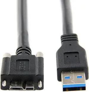 FOR 15ft 5m 1.2m USB 3.0 A type Cable Male to Micro USB 3.0 B Male with Mount Panel Screws for Hard Disk Mobile Phone Black