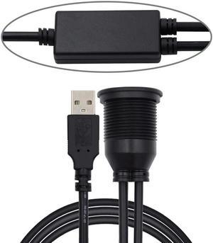 FOR 1m Waterproof Dustproof 480Mbps USB2.0 Type-A Male to Dual Female Hub Extension Data Power Cable Car Panel Mount Design