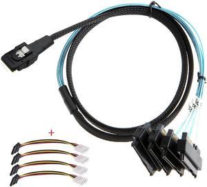 FOR Mini-SAS SFF-8087 to 4 SAS Cable 3.28 Ft MINI SAS 36P TO 4 SAS,support 10gbps