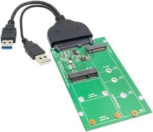 FOR SATA 22pin 2.5 Hard Disk to USB 3.0 to 2 in 1 Mini PCI- E 2 Lane M.2 NGFF mSATA SSD for Adapter Converter