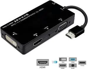 FOR VGA/Audio/HDTV/DVI 4in1 Dongle for Adapter HDTV for Adapter Multiport Splitter Converter For PS3 HDTV