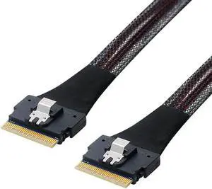 FOR SAS 4.0 SFF-8654 8i 74pin Host to SFF-8654 Slim SAS Target Cable 50cm PCI-E Slim Line FOR SAS 4.0 SFF-8654 8i 74pin Host to SFF-8654 Slim SAS Target Cable 50cm PCI-E Slim Line