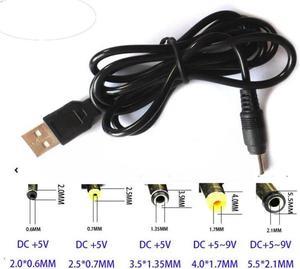 FOR USB Male Port Type A To DC 5V 3.5*1.35mm 4.0*1.7mm 2.0*0.6mm 2.5*0.7mm 5.5*2.1mm 5.5*2.5mm Barrel Power Cable Connector