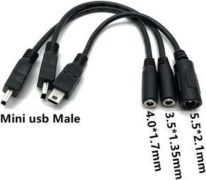 FOR Mini USB 5pin Male To DC 5.5*2.1mm 4.0*1.7mm 3.5*1.35mm Female Power Charging Conversion Plug Cable 15cm 5V