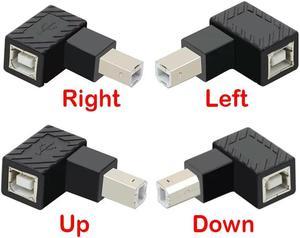 FOR 90 L type USB 2.0 B male to female adapter connector printer Left right Up down type