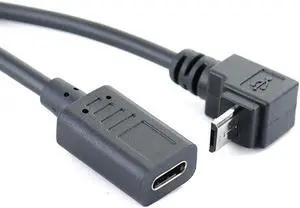 FOR 90 Type-C Female To Micro-B Micro male USB Charging Data otg convertor adapter cord CABLE 27cm