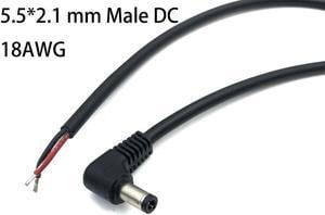 FOR DC Tip Power Plug Connector 5.5*2.1 mm Male Right Cord Cable DC 5.5 x 2.1mm Power Plug Connector Male Cable Wire