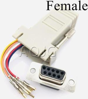 FOR DB9 Female to RJ45 Female DB9 to RJ45 Adapter Connector rs232 modular cab-9as-fdte to rj45 db9 for Computer