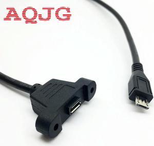 FOR Micro USB USB 2.0 Male Connector to Micro USB 2.0 Female Extension Cable 30cm 50cm With screws Panel Mount Hole