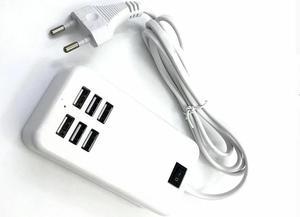 FOR est 6 Port Portable USB Hub Desktop Wall AC Power Adapter EU Plug Slots Charging Extension Socket Outlet With Switch