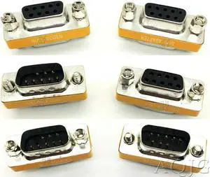 FOR Female to Female DB9 9Pin Gender Changer Convertor Male to Male DB9 Cross adapter Oranger Null modem Mini