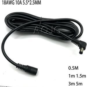 FOR Elbow 19V DC5.5*2.5MM Male to Female Notebook Power Extension Cord For Pole Meter Projector Power Cord 0 0.5m 5m 18AWG