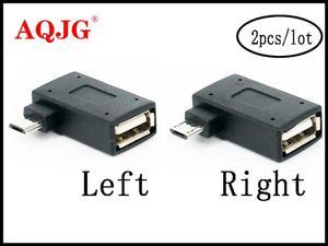 FOR 2Pcs/set Micro Adapter USB 2.0 Female to Male Micro OTG Power Supply 2018 Port 90 Left 90 Right d USB OTG Adapters