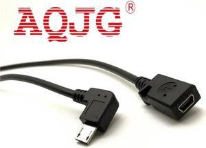 FOR Usb 2.0 Mini Female to Micro Male Cable mini usb to Micro Extend cable 90 Right