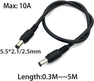 FOR Adapter Connector Cable DC Power Plug 5.5 x 2.1mm/2.5 Male To 5.5 x 2.1mm Male Adapter Connector Cable 18AWG the power