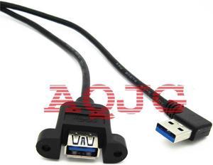 FOR High Speed USB3.0 Male To Female USB 3.0 Extension Cable Wire Computer Host Panel Mount Screw USB Connector Adapte 90