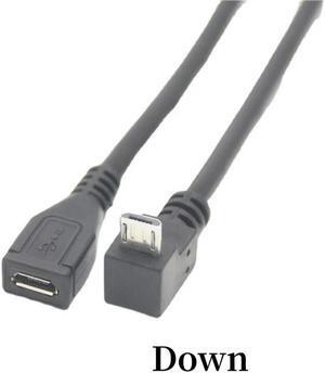 FOR Micro usb 5Pin Male to Female Extendsion Cables Data Cables For Phones 0.25m Down up Left Right V3 Micro