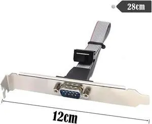 FOR RS232 Serial D-Sub DB9 9Pin Male to IDC 10Pin Female Ribbon Cable Full-hight bracke 0.28m