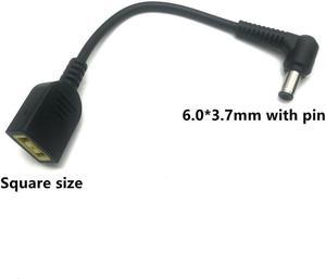 FOR Square Size to DC plug 6.0*3.7mm power adapter connection For adapter to notebook 6.0*0.6mm Laptop DC plug 10cm Cord