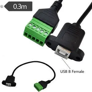 FOR Solder usb connector usb BB female green solder terminal cable 0