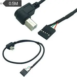 FOR 50cm Usb 90 B Male To 1x 5pin Female XH2.54 Usb Header Pcb Motherboard Cable