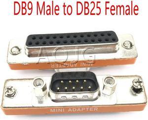 FOR DB9 Female to DB25 Male Mini Serial Port Cable Adapter Gender DB9 and DB25 connections DB25Female to DB9 male Null Converter