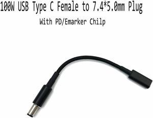 FOR 100W USB Type C Female to7.4*5.0mm Plug Converter Laptop Power Adapter Connector USB C Fast Cable for Laptop