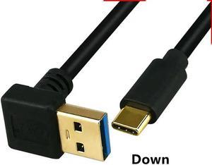 FOR GOLD Plated Down USB3.0 (Type-A) Male to USB3.1 (Type-C)Male Left & Right USB Data Sync Cable Connector