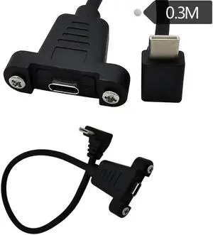 FOR 6- USB2.0 TYPE-C Male to female 90 bent tape Screw fixing Baffle wire with ear digital phone wire FOR 6- USB2.0 TYPE-C Male to female 90 bent tape Screw fixing Baffle wire with ear digital phone wire