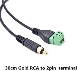 FOR Gold-plated solder- audio RCA solder- green terminal adapter cable lotus male audio cable AV plug