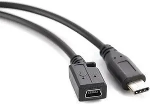 FOR Type C USB 3.1 Male to Mini USB 5pin Female Charging Data Cable Cord Adapter 90 Straight 0.25M