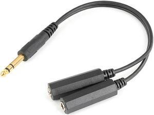 FOR 2 in 1 6.35mm to Dual 6.35mm Male to Audio Cable Adapter 6.5 6.35 Stereo 1 X 2 Y Splitter 20cm Converter Amplifier