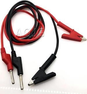 FOR 1M Double End Test lead Wire Line electrical Voltage 4mm Banana Plug and Alligator Clip Crocodile 15A multimeter DIY Test