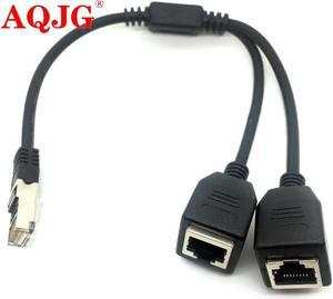 FOR RJ45 Male to 2 Female Converter Adapter Ethernet LAN Network Connector Extension Splitter Cable For PC TV Internet