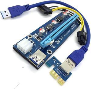 FOR Pcie Pci-e Pci Express adapter expansion Card x1 To x16 GPU Usb 3.0 converter X1 X16 Card SATA 6Pin Power Cable