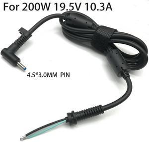 FOR DC 4.5*3.0MM Pin Power Supply Plug Connector With Cord Cable For 19.5V 10.3A 200W Laptop Adapter Hight power 1.5m