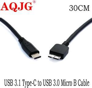 FOR 1pcs 30cm USB 3.1 Type-C to USB 3.0 Micro B Cable Connector For BOOK WIN PC USB3.1 USB3.0