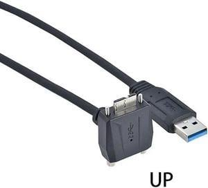 FOR Industrial camera USB3.0 Micro B male elbow with screw fixed panel mobile hard disk data power supply cable 30cm