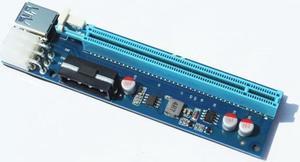 FOR 6 pin 4pin PCIe PCI-E PCI Express Card 1x to 16x USB 3.0 Data Cable SATA to 6Pin Power Supply for BTC Miner Machine