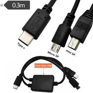 FOR Usb 3.1 Type C 2 In 1 Otg Cable usb 3.1 Type C To Micro 5p Male Micro 5p Male Otg Adaptor Cable 0 FOR Camera Car phone