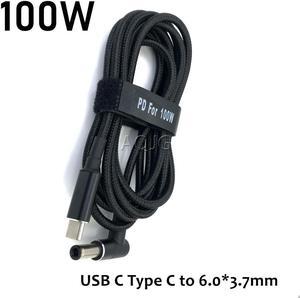 FOR USB C Type C to 6.0*3.7mm Laptop Charging Adapter Cable Cord 100W USB Type C PD Power Adapter Plug Converter for Laptop PC