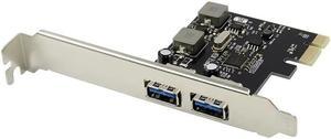 FOR 2 Port USB 3.0 PCI-E Expansion Card External PCIe Card USB3.0 With 2 Power Modules Desktop PC