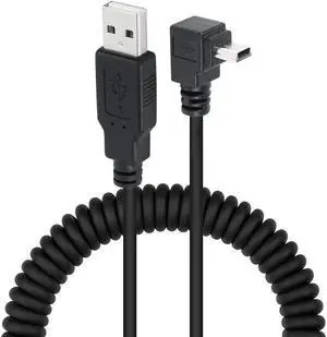 FOR Spiral Coiled Usb Mini Usb To Usb 2.0 5pin 5p 90° Male To Usb 2.0 A Male Plug Cable Spring Cord FOR Spiral Coiled Usb Mini Usb To Usb 2.0 5pin 5p 90° Male To Usb 2.0 A Male Plug Cable Spring Cord