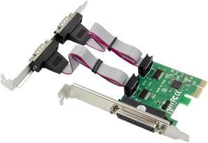 FOR Dual db9 RS-232 LPT to pci-e Adapter PCI Express Parallel Serial Com Card Pcie to 2 ports rs232 db25 ASIX 99100 Chipset