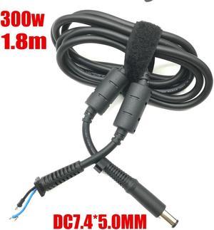 FOR 230W 240W 300W Copper DC Tip Plug Connector Cord Cable for Laptop Adapter black Pin 7.4 x 5.0mm 1.8M