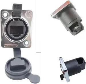 FOR Type D Push-Button RJ45 cable Port Straight Through Male Female Plug into 8P8C Ethernet Waterproof Aviation Connector Socket