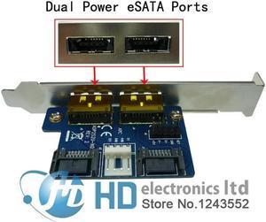 FOR Dual Power over esata (eSATA + USB) to Dual SATA adapter,2 SATA to 2 power esata card