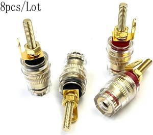 FOR 8pcs/lot 42MM Gold Plated Speaker Terminal Binding Post Amplifier Connector Suitable For 4mm Banana Plug