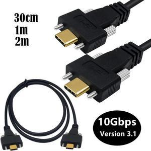 FOR 10gbps 5a Usb 3.1 Type-c Male To Usb-c Male Data With Screw Cable For Computer Hard Drive Cable Mobile Phone Notebook Pd Fast