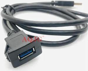 FOR 1M/2M Socket Cable USB 3.0 Auto Car Flush Mount Male to Female Extension Cord Dashboard Panel Square Audio Line for Motorcycle